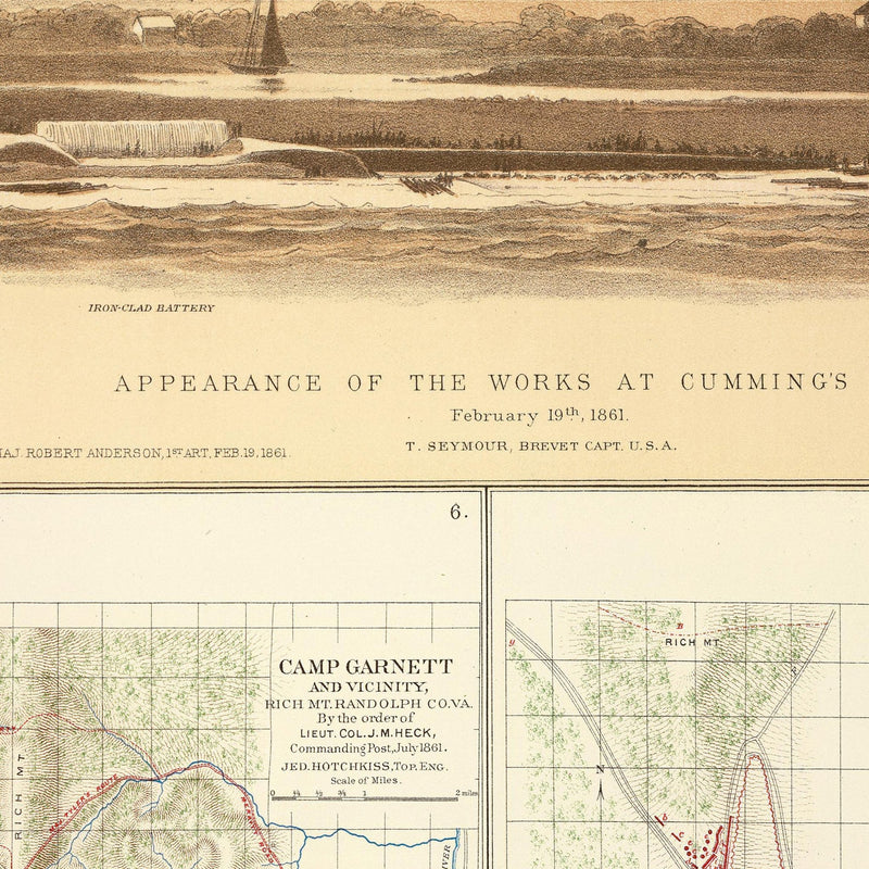 Cumming's Point Batteries - Muir Way - Vintage Map