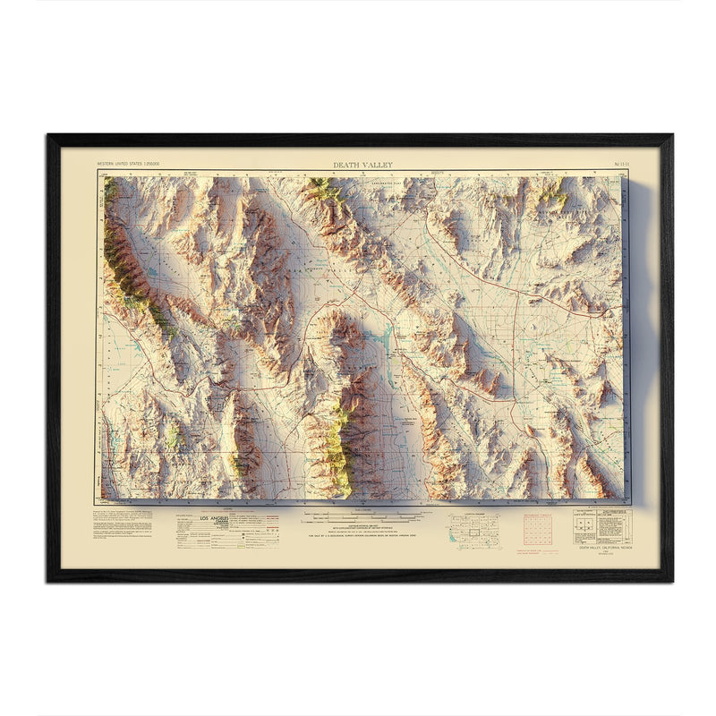 Death Valley National Park 1954 Shaded Relief Map - Muir Way - Vintage Relief