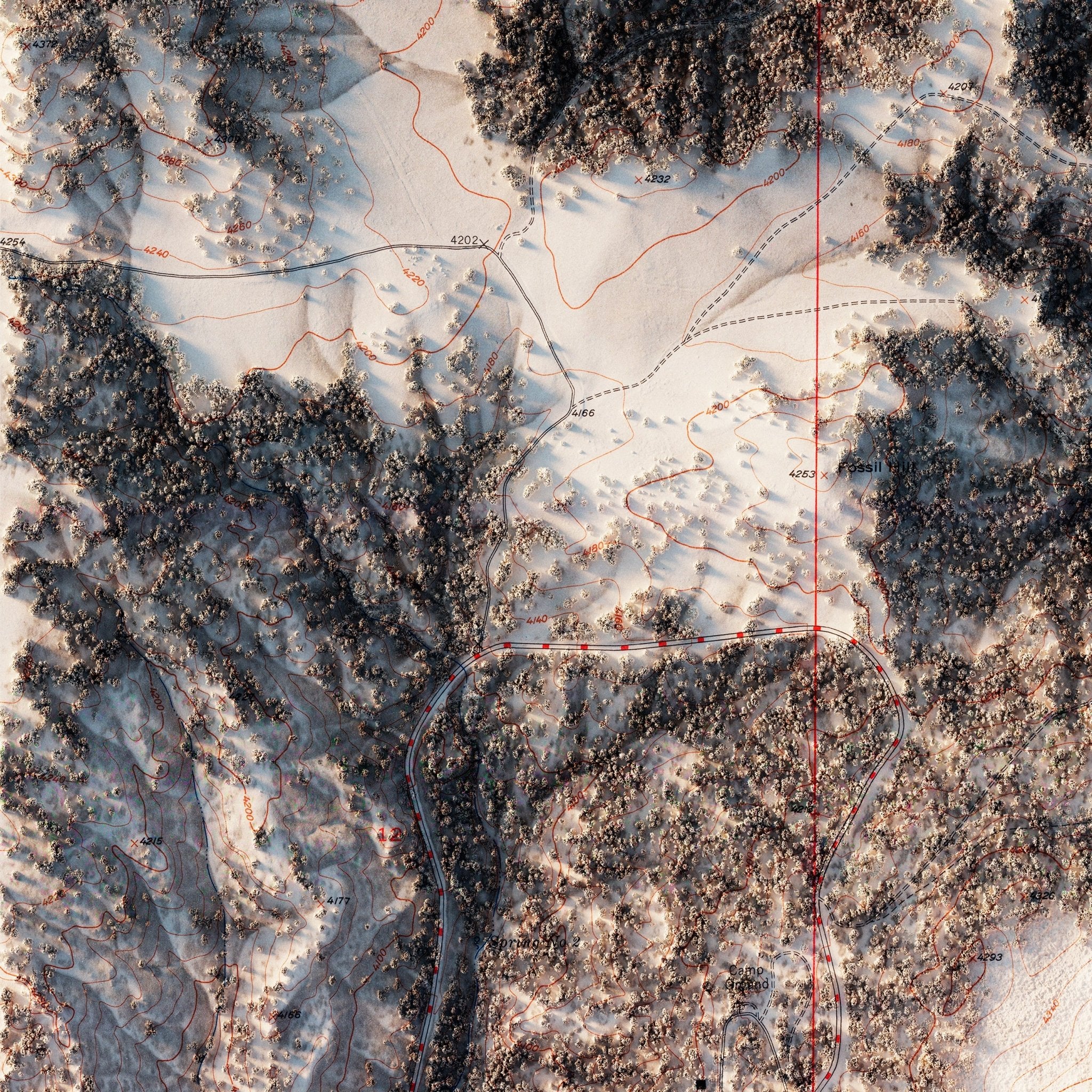 Devils Tower 1954 Shaded Relief Map - Muir Way - Vintage Relief