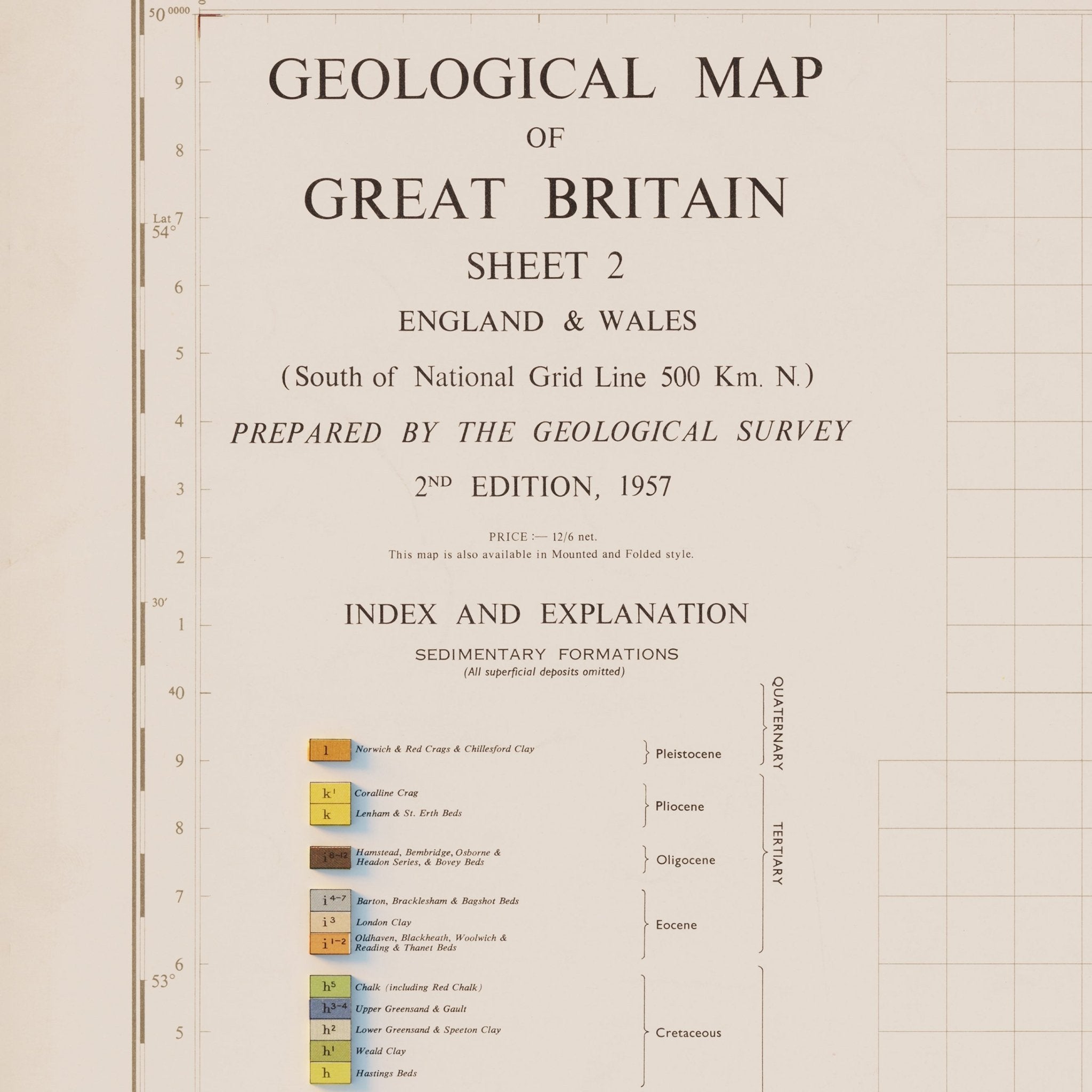 England and Wales 1957 Shaded Relief Map - Muir Way - Vintage Relief