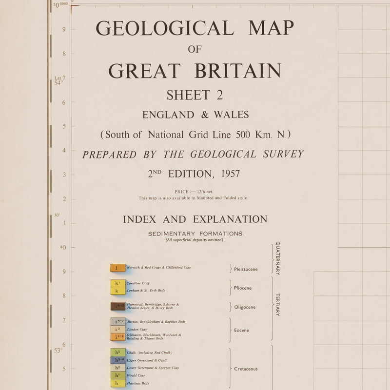 England and Wales 1957 Shaded Relief Map - Muir Way - Vintage Relief