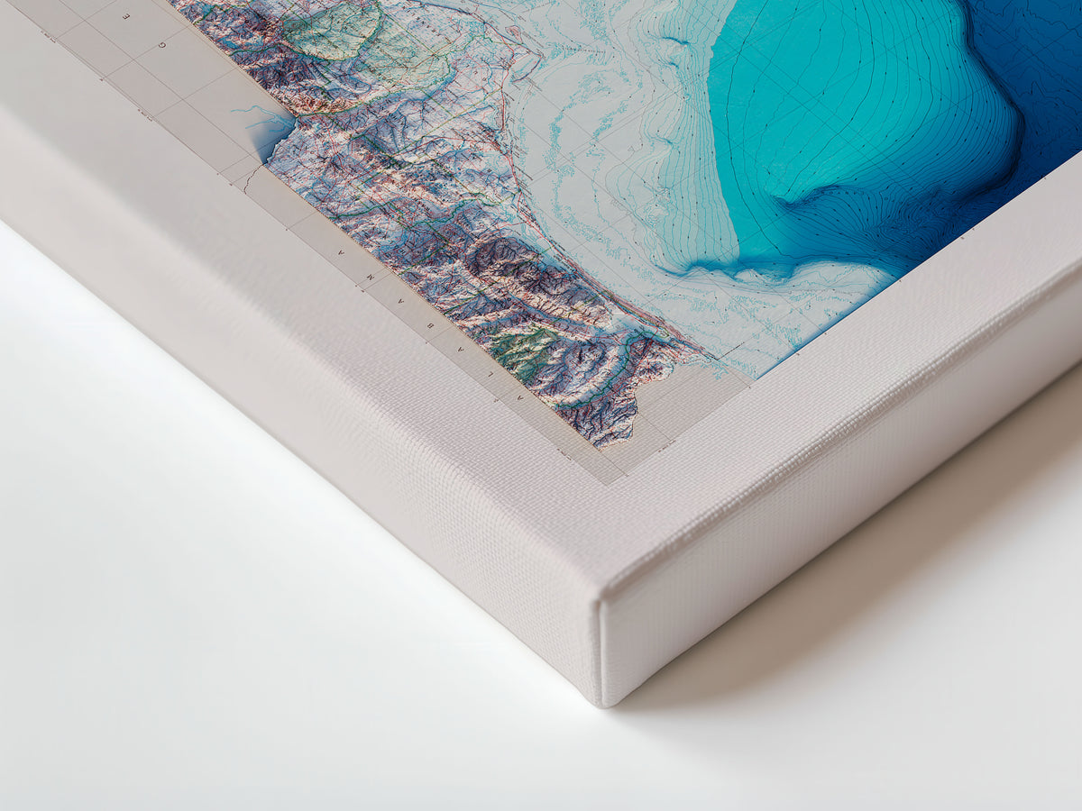 Florida 1989 Shaded Relief Map – XL Canvas - Muir Way - XL Canvas