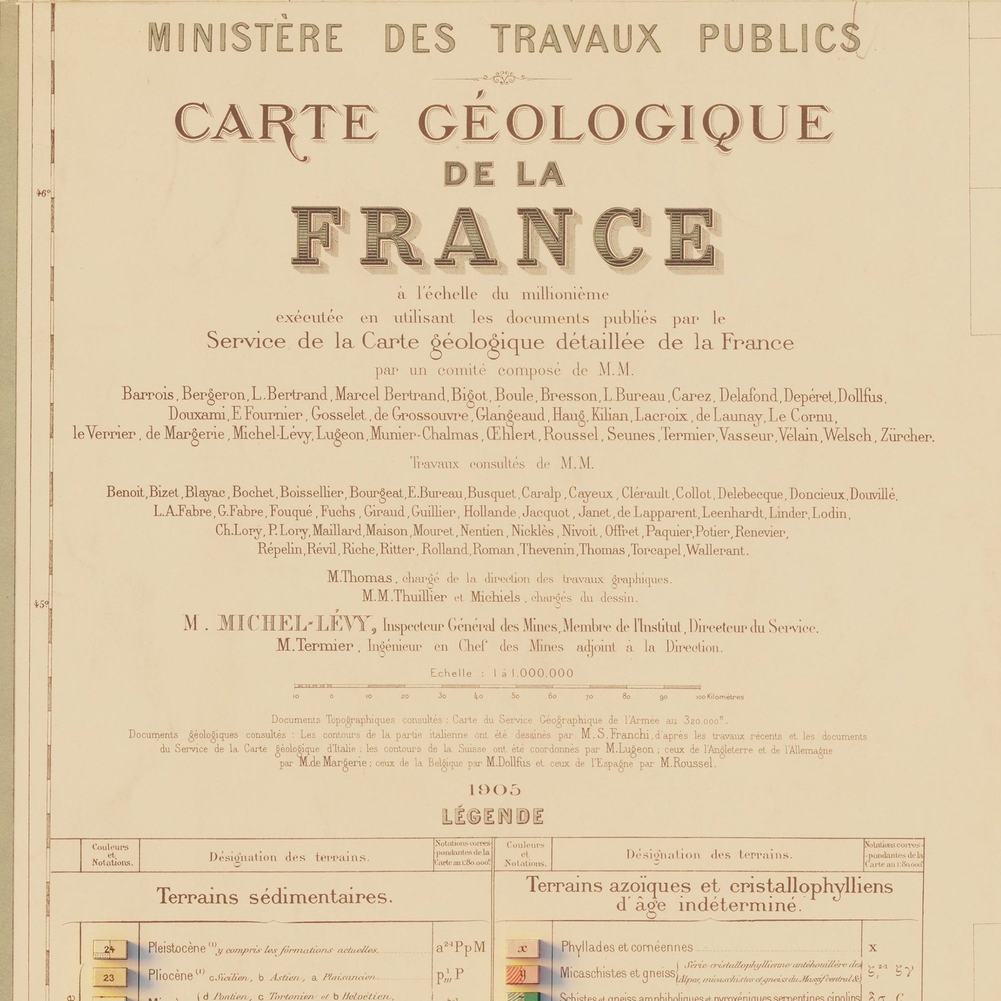 France 1905 Shaded Relief Map - Muir Way - Vintage Relief