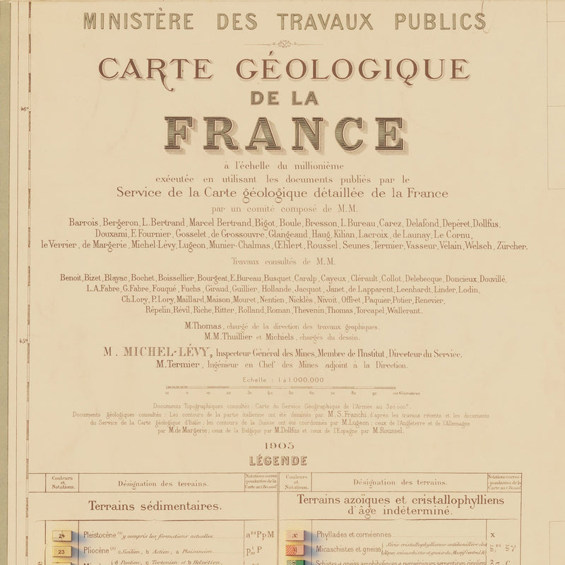 France 1905 Shaded Relief Map - Muir Way - Vintage Relief