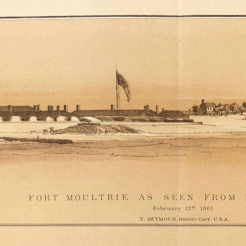 Ft. Moultrie, Ft. Johnson, Morris Island, Cumming's Pt. as seen from Ft. Sumter - Muir Way - Vintage Map