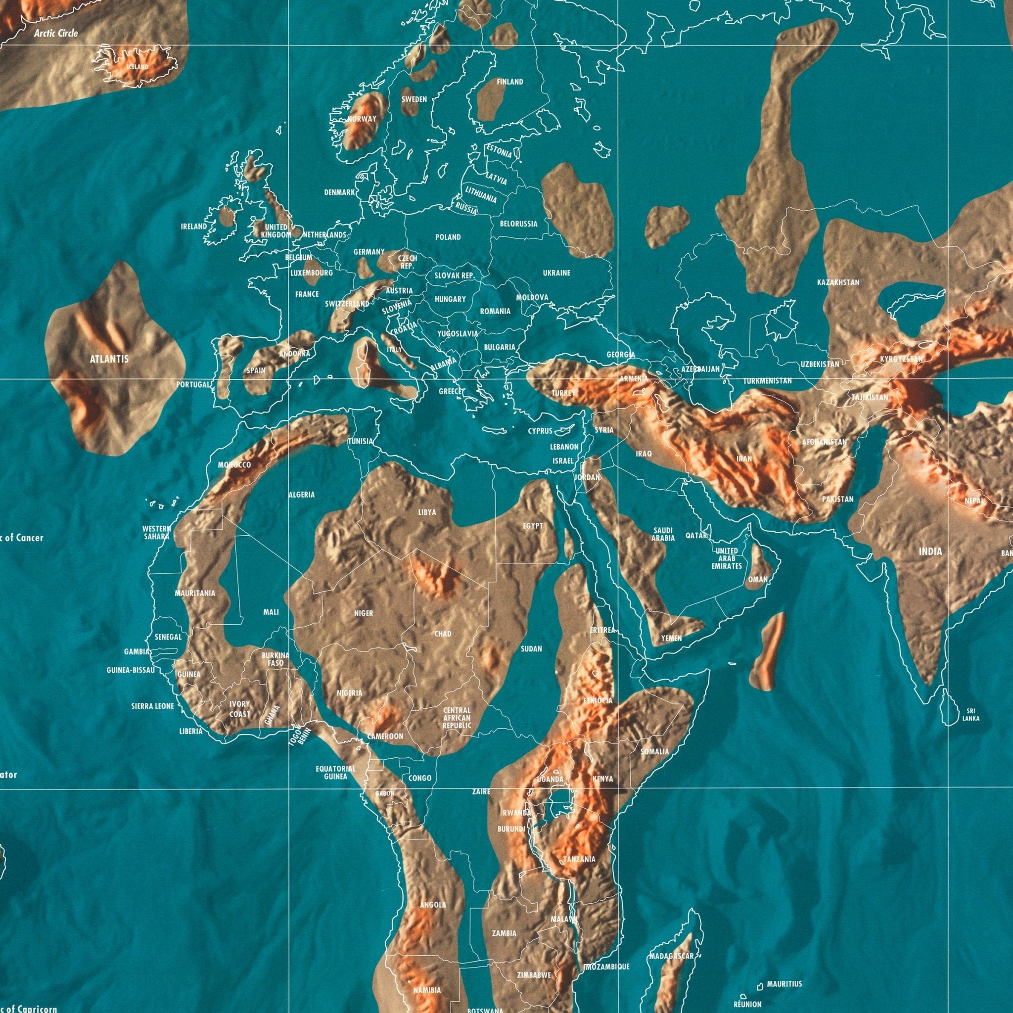 Future Map of the World - Muir Way - Vintage Map