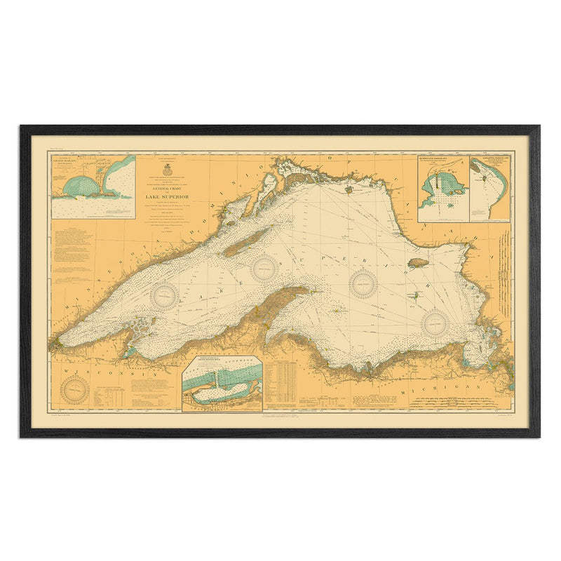 Lake Superior Nautical Chart 1909 - Muir Way - Vintage Map