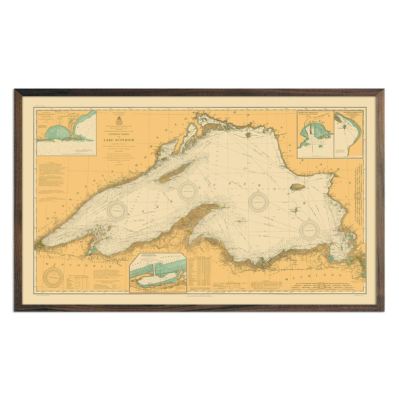Lake Superior Nautical Chart 1909 - Muir Way - Vintage Map