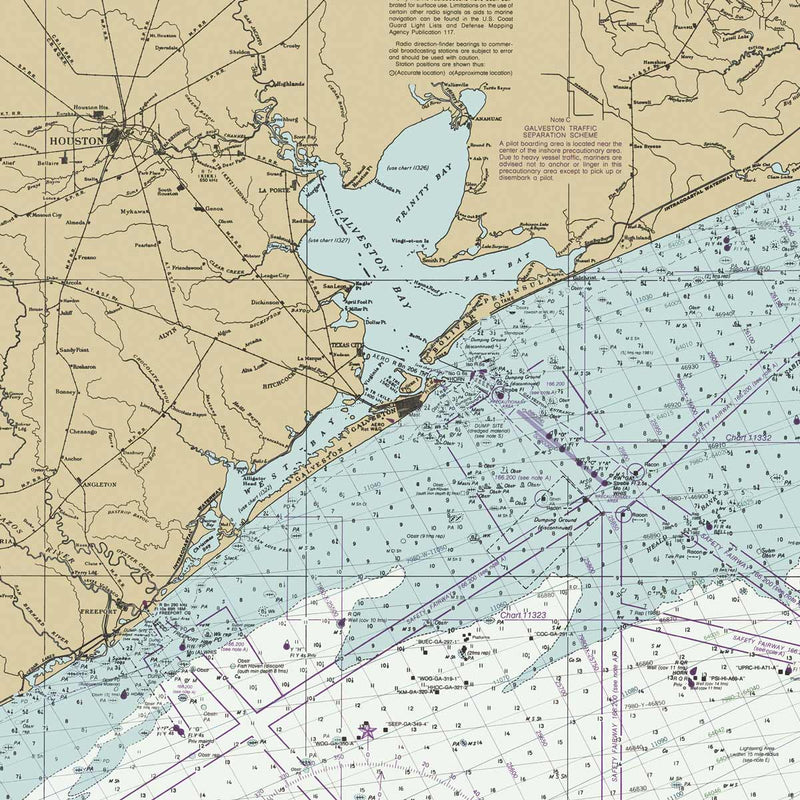 Galveston to Rio Grande Nautical Chart 1992 - Muir Way - Vintage Map
