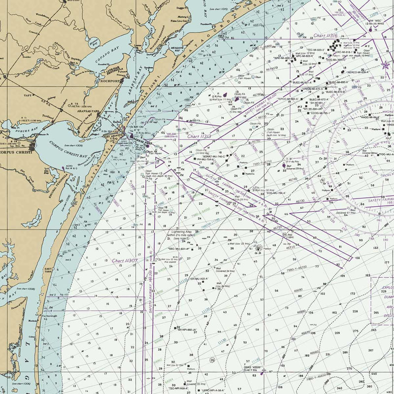 Galveston to Rio Grande Nautical Chart 1992 - Muir Way - Vintage Map