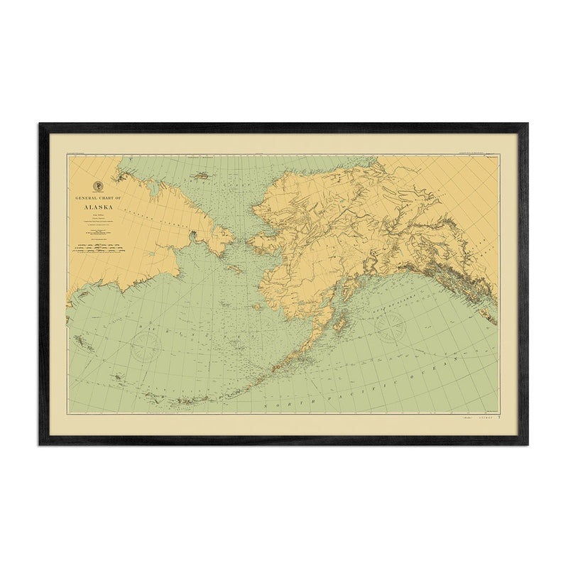 Alaska Nautical Chart 1900 - Muir Way - Vintage Map