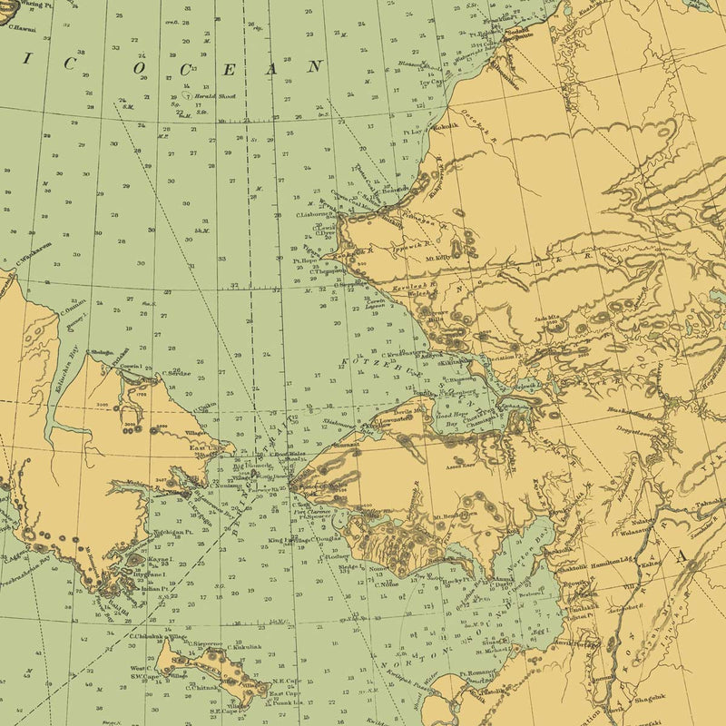 Alaska Nautical Chart 1900 - Muir Way - Vintage Map