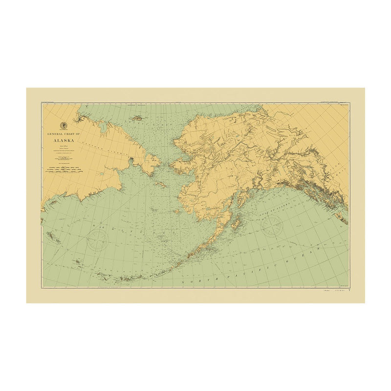 Alaska Nautical Chart 1900 - Muir Way - Vintage Map