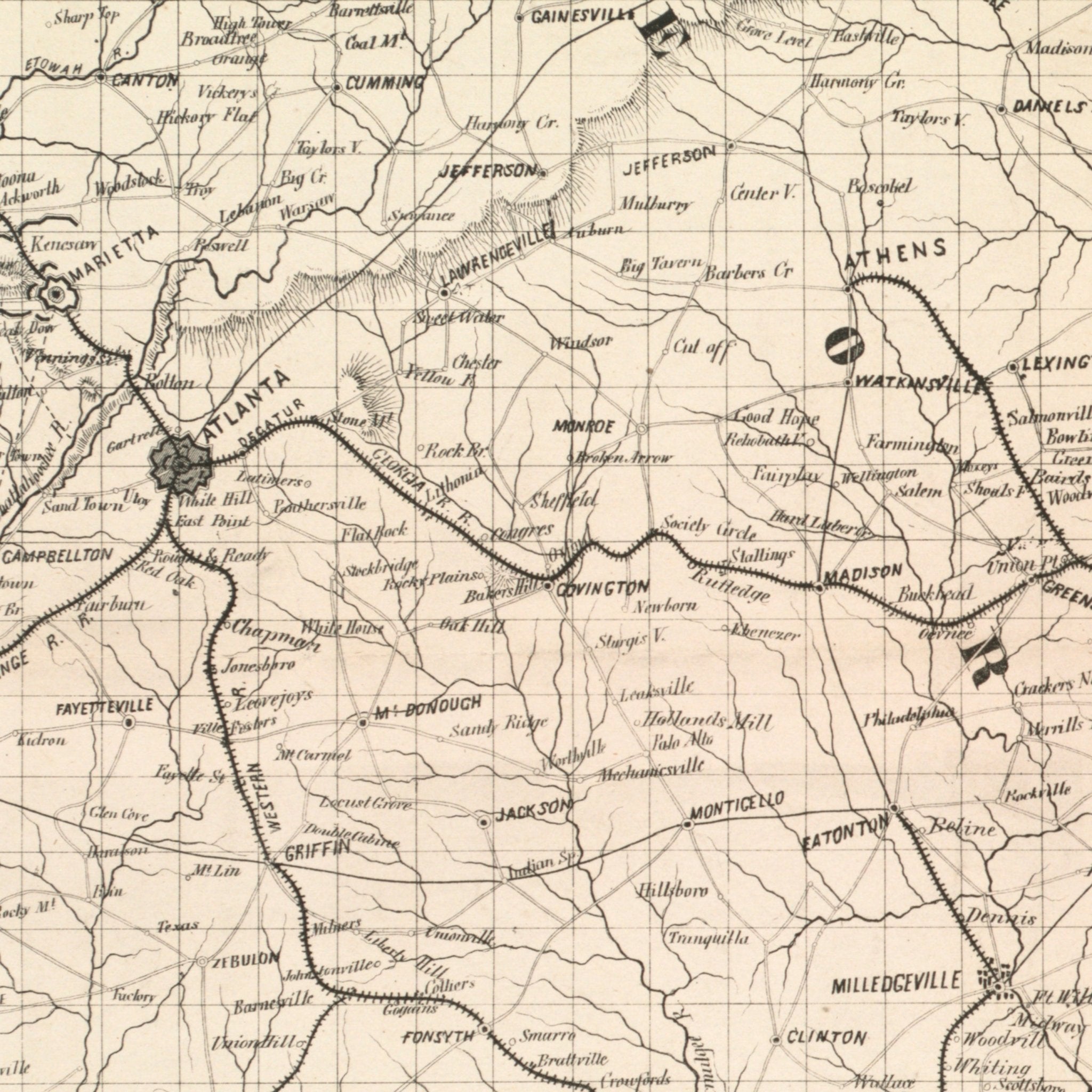 General Sherman's Campaign War Map - Muir Way - Vintage Map