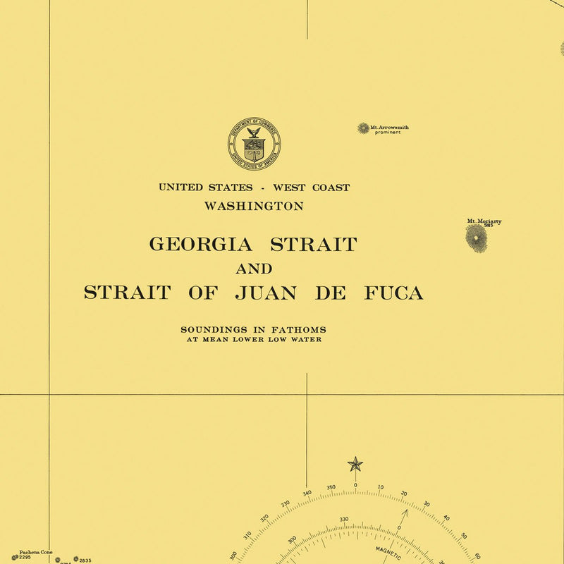 Georgia Strait & Strait of Juan de Fuca Nautical Chart 1948 - Muir Way - Vintage Map