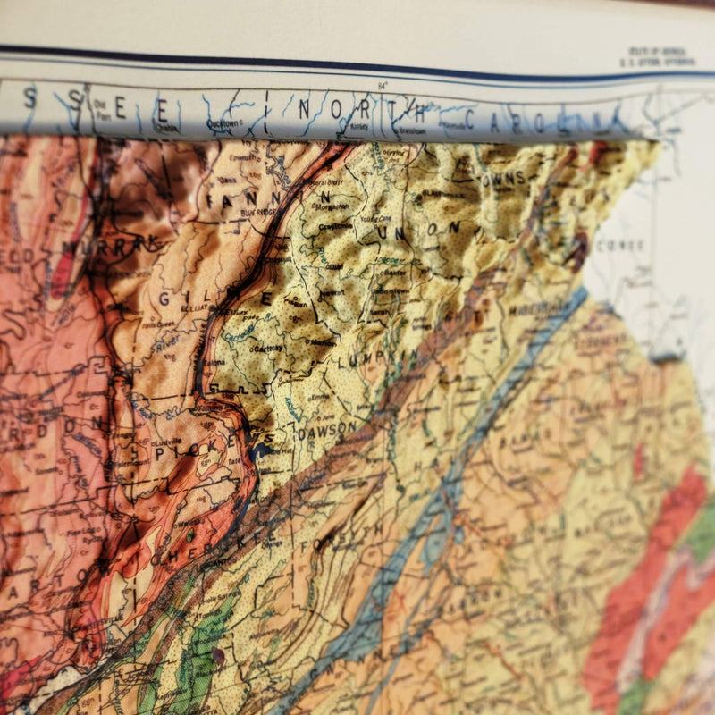 Georgia 1939 3D Raised Relief Map - Muir Way - 3D
