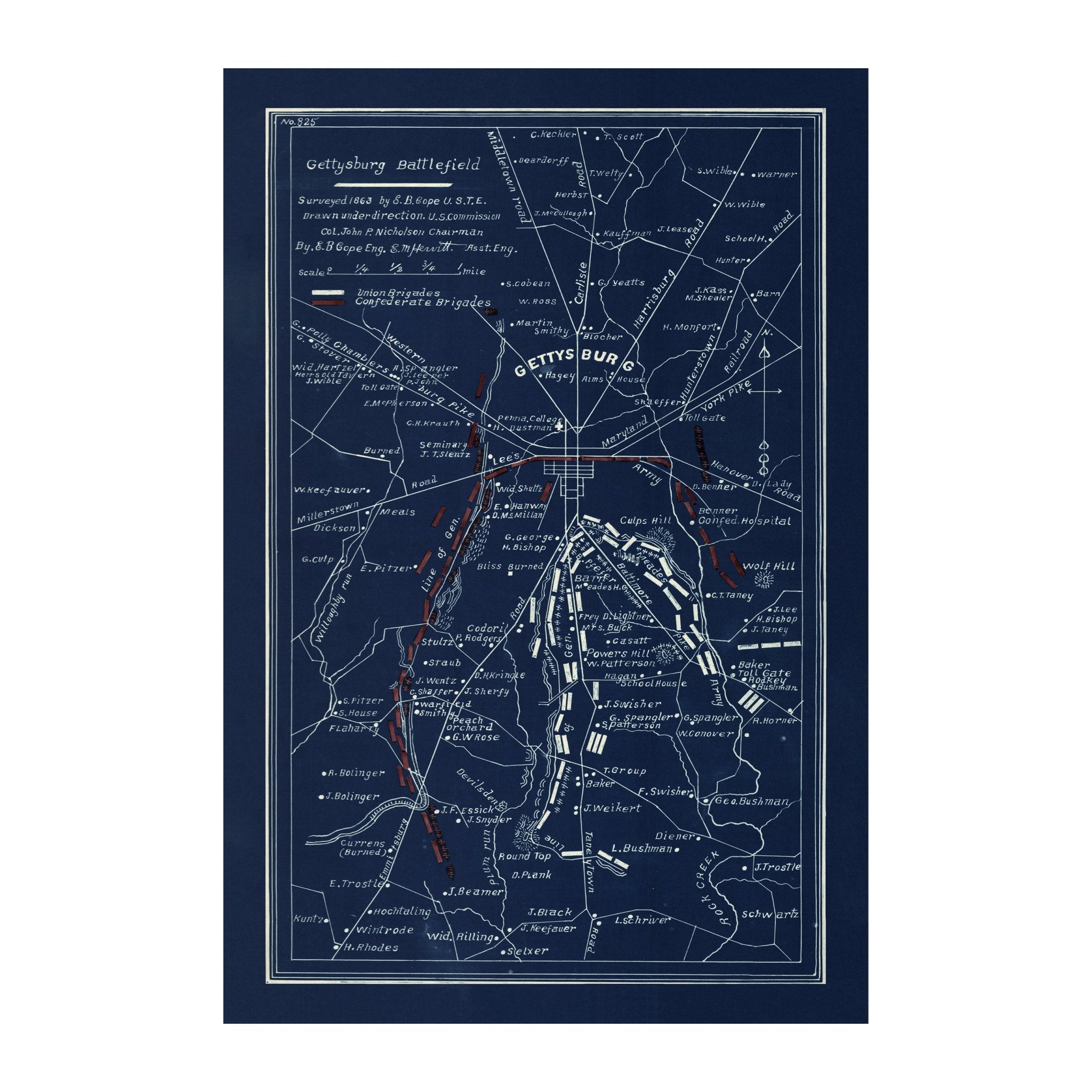 Gettysburg - Muir Way - Vintage Map