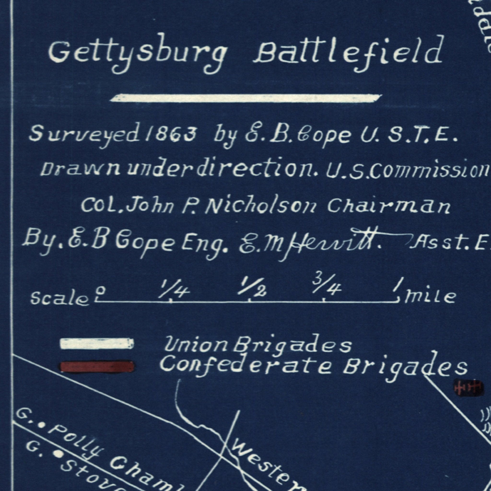 Gettysburg - Muir Way - Vintage Map