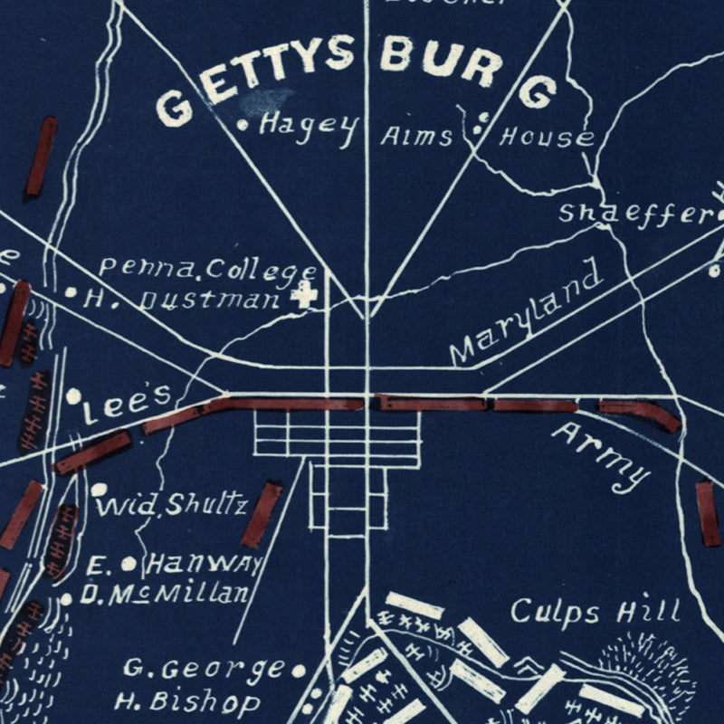 Gettysburg - Muir Way - Vintage Map