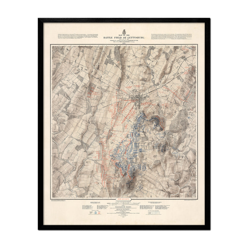 Gettysburg, July 2nd, 1863 - Muir Way - Vintage Map