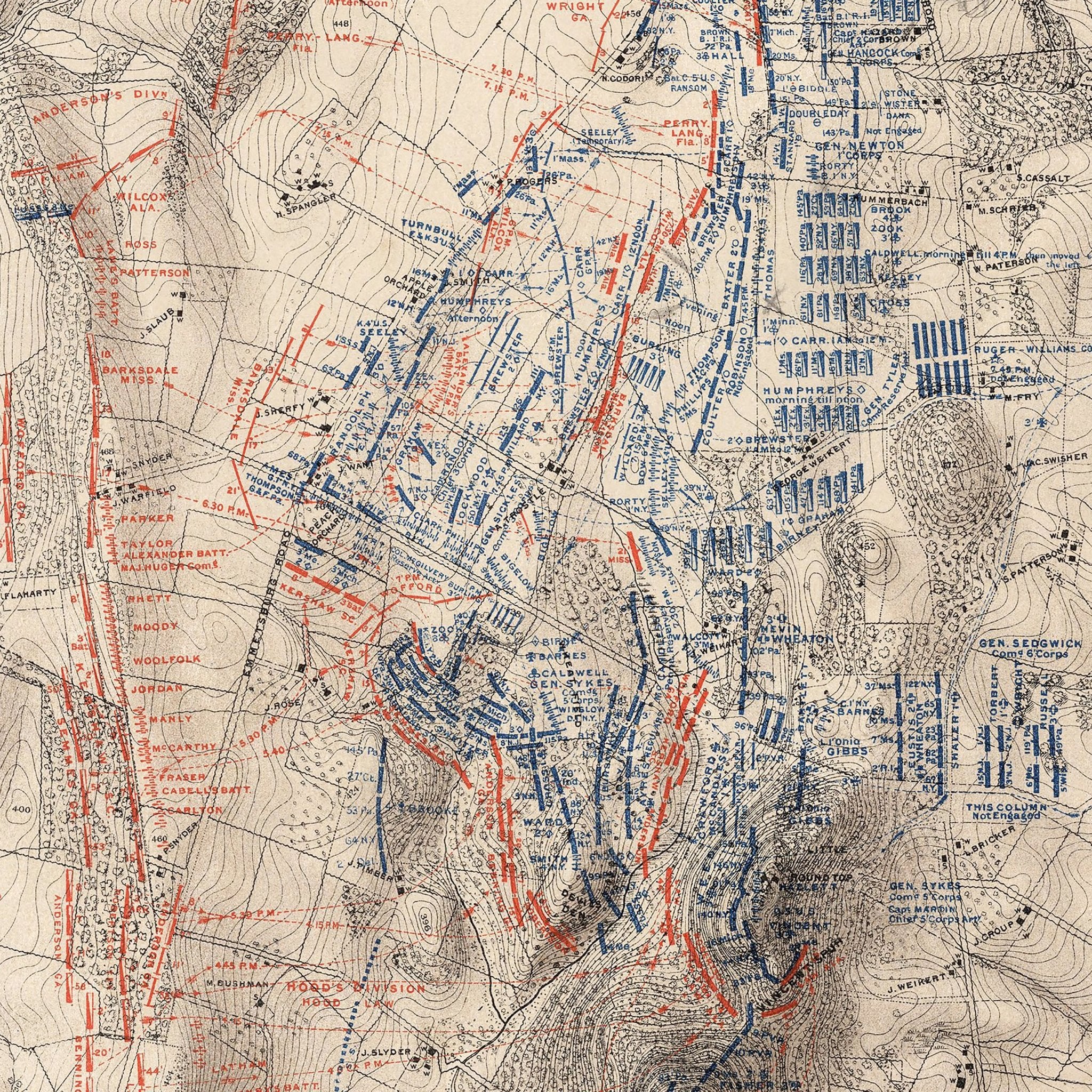 Gettysburg, July 2nd, 1863 - Muir Way - Vintage Map