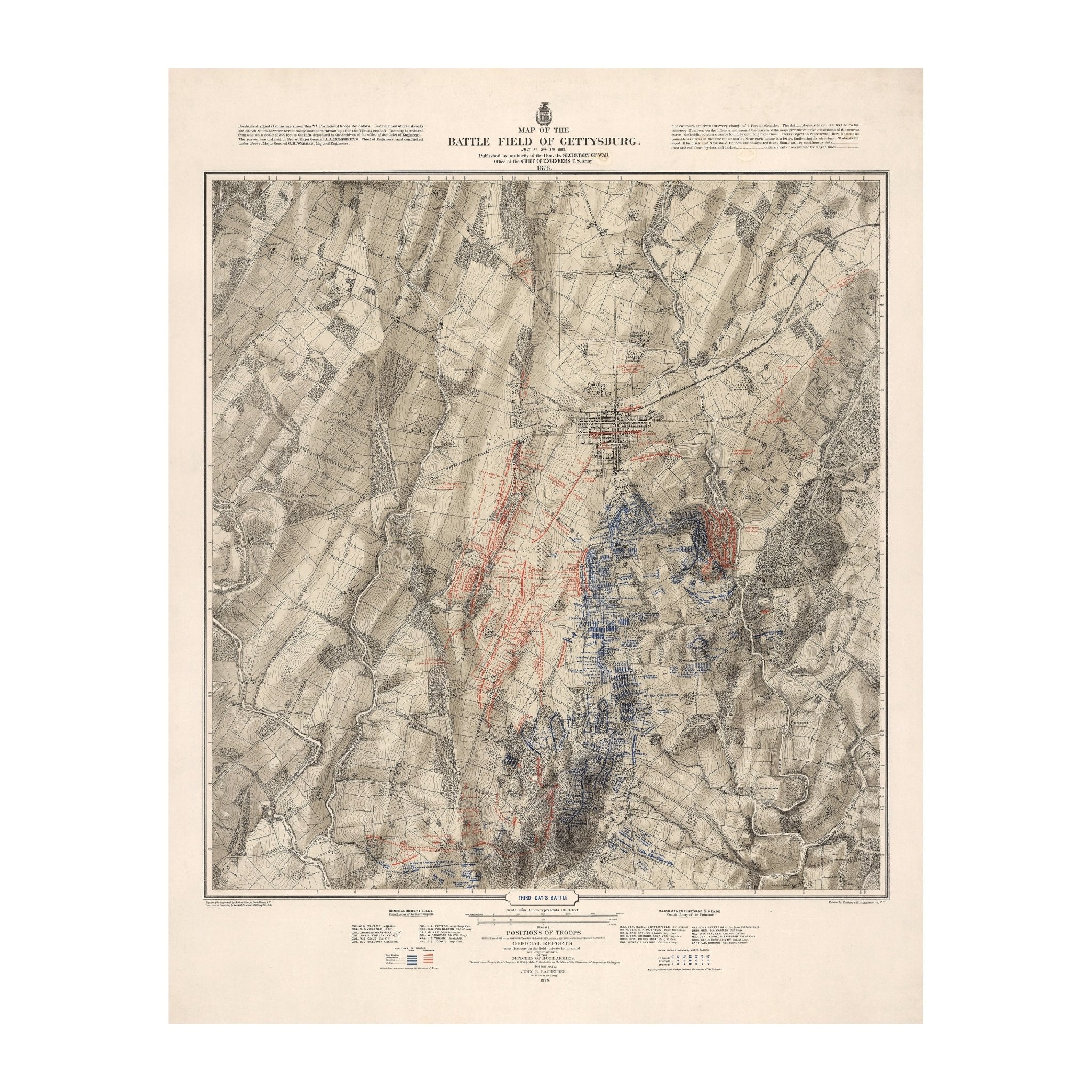 Gettysburg, July 3rd, 1863 - Muir Way - Vintage Map