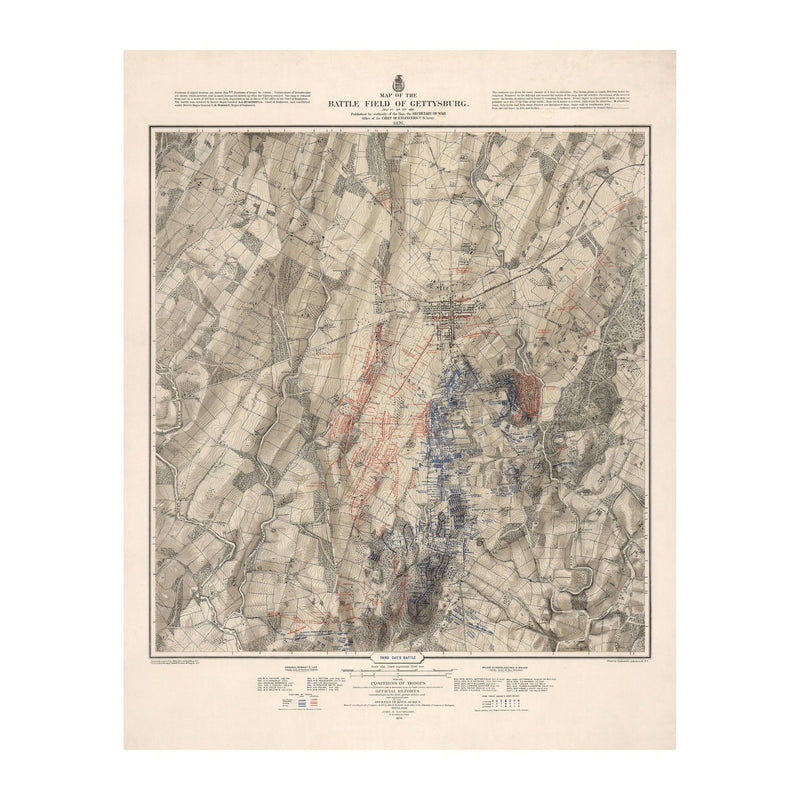 Gettysburg, July 3rd, 1863 - Muir Way - Vintage Map