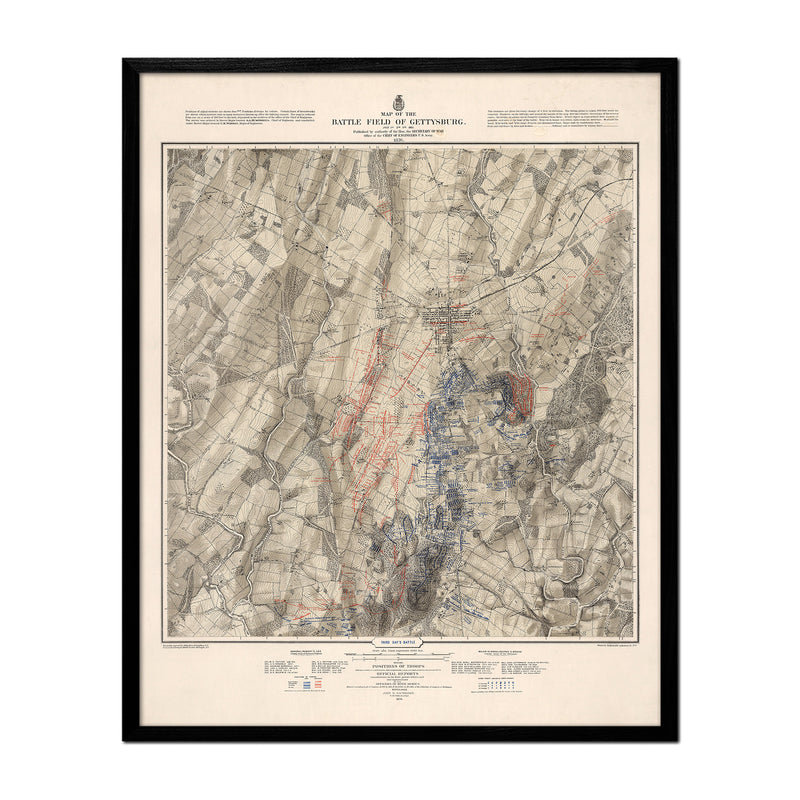 Gettysburg, July 3rd, 1863 - Muir Way - Vintage Map