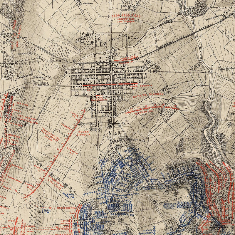 Gettysburg, July 3rd, 1863 - Muir Way - Vintage Map