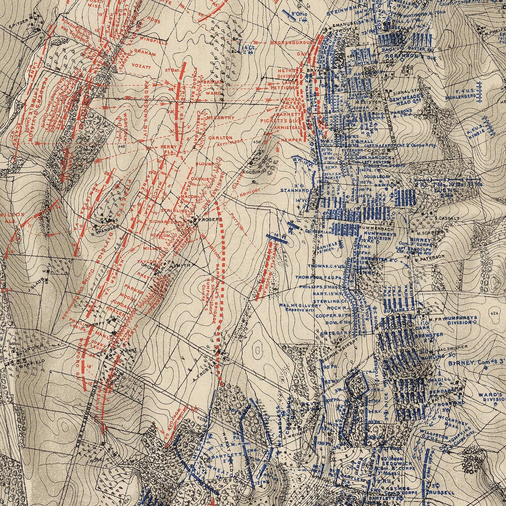 Gettysburg, July 3rd, 1863 - Muir Way - Vintage Map