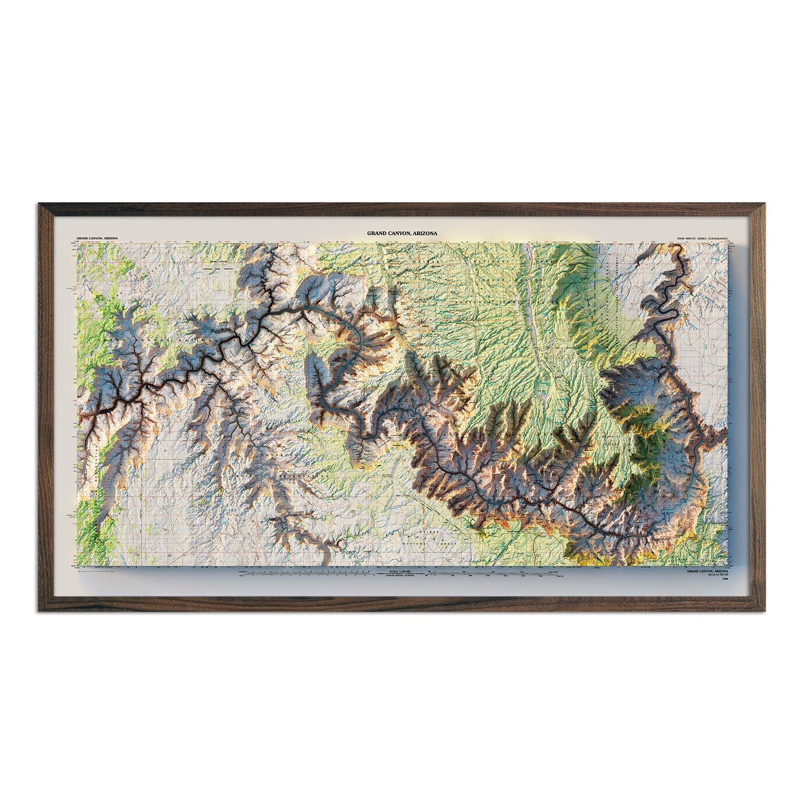 Arizona Central Highlands Topographic Layered Wooden Map