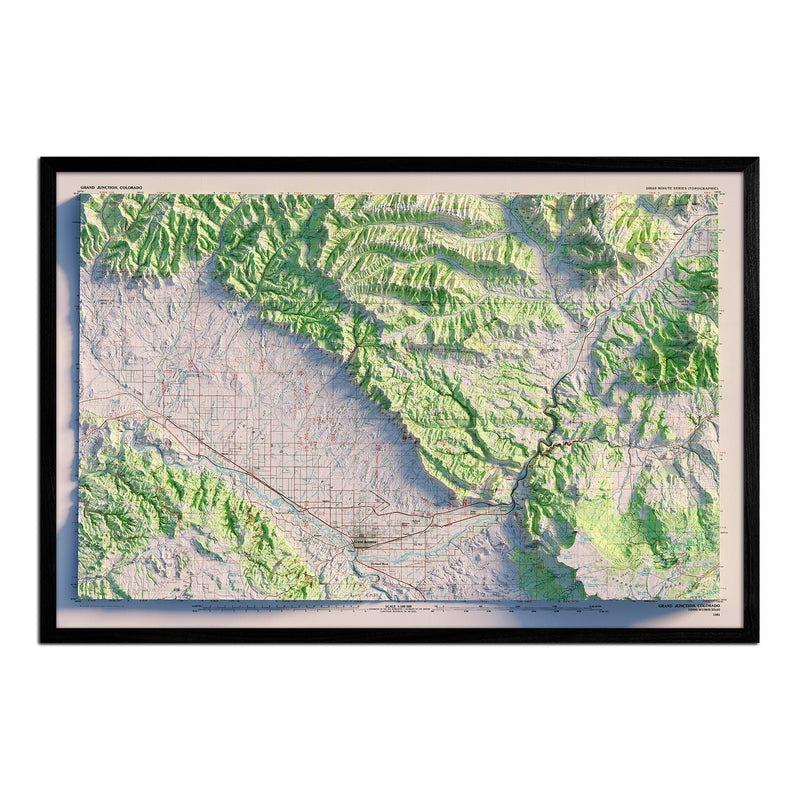 Grand Junction 1981 Shaded Relief Map - Muir Way - Vintage Relief
