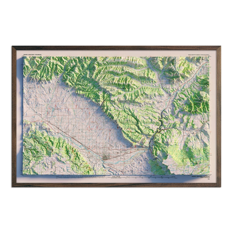 Grand Junction 1981 Shaded Relief Map - Muir Way - Vintage Relief