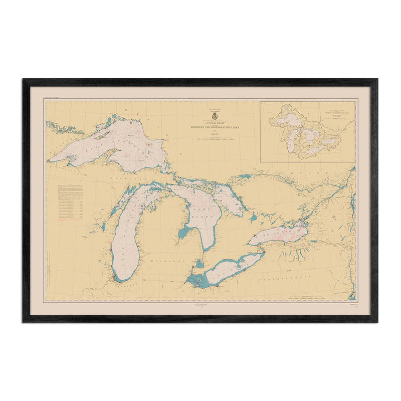 Great Lakes Nautical Chart 1944 - Muir Way - Vintage Map