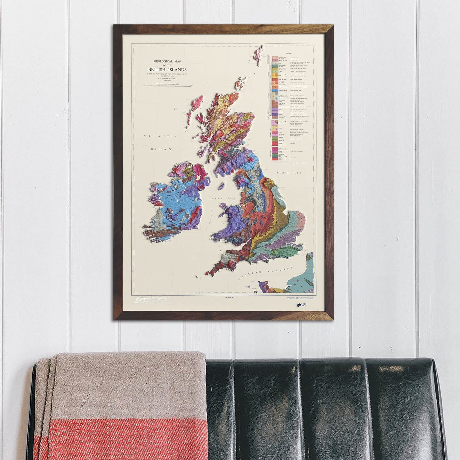 Great Britain 1969 3D Raised Relief Map - Muir Way - 3D