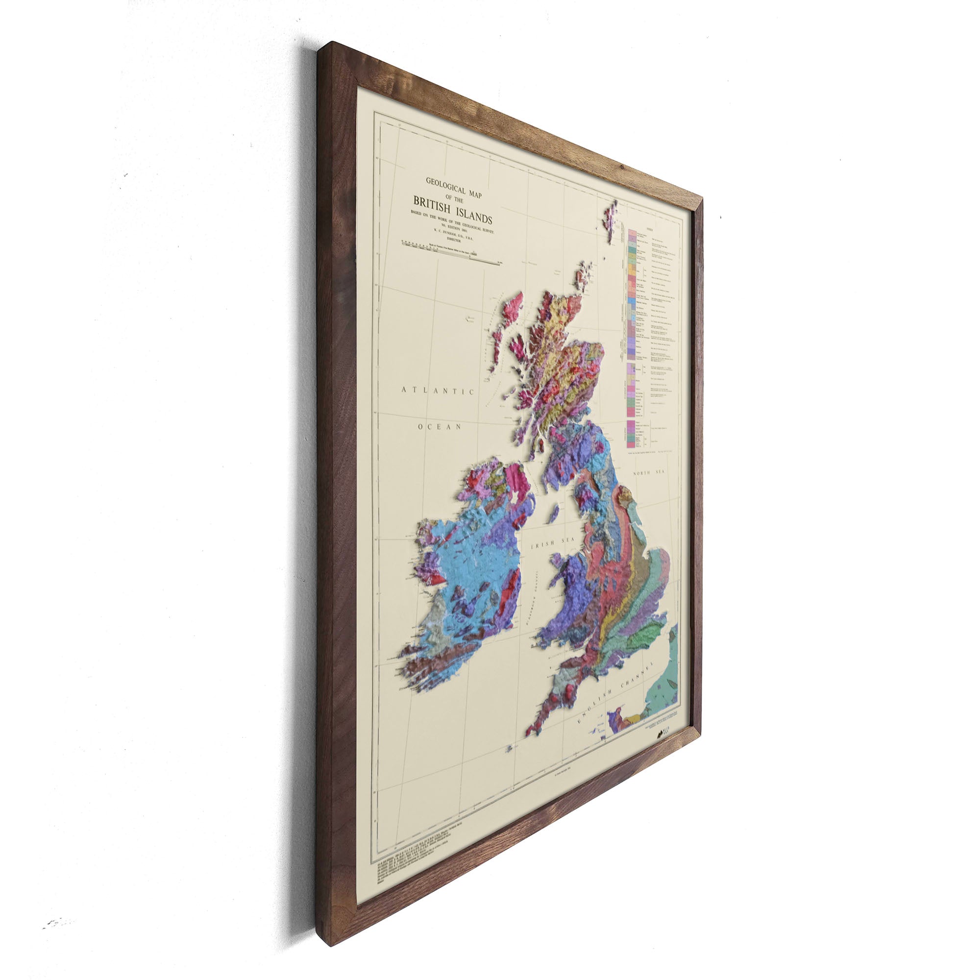 Great Britain 1969 3D Raised Relief Map - Muir Way - 3D