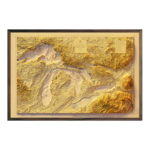 Great Lakes 1955 Shaded Relief Map – Muir Way