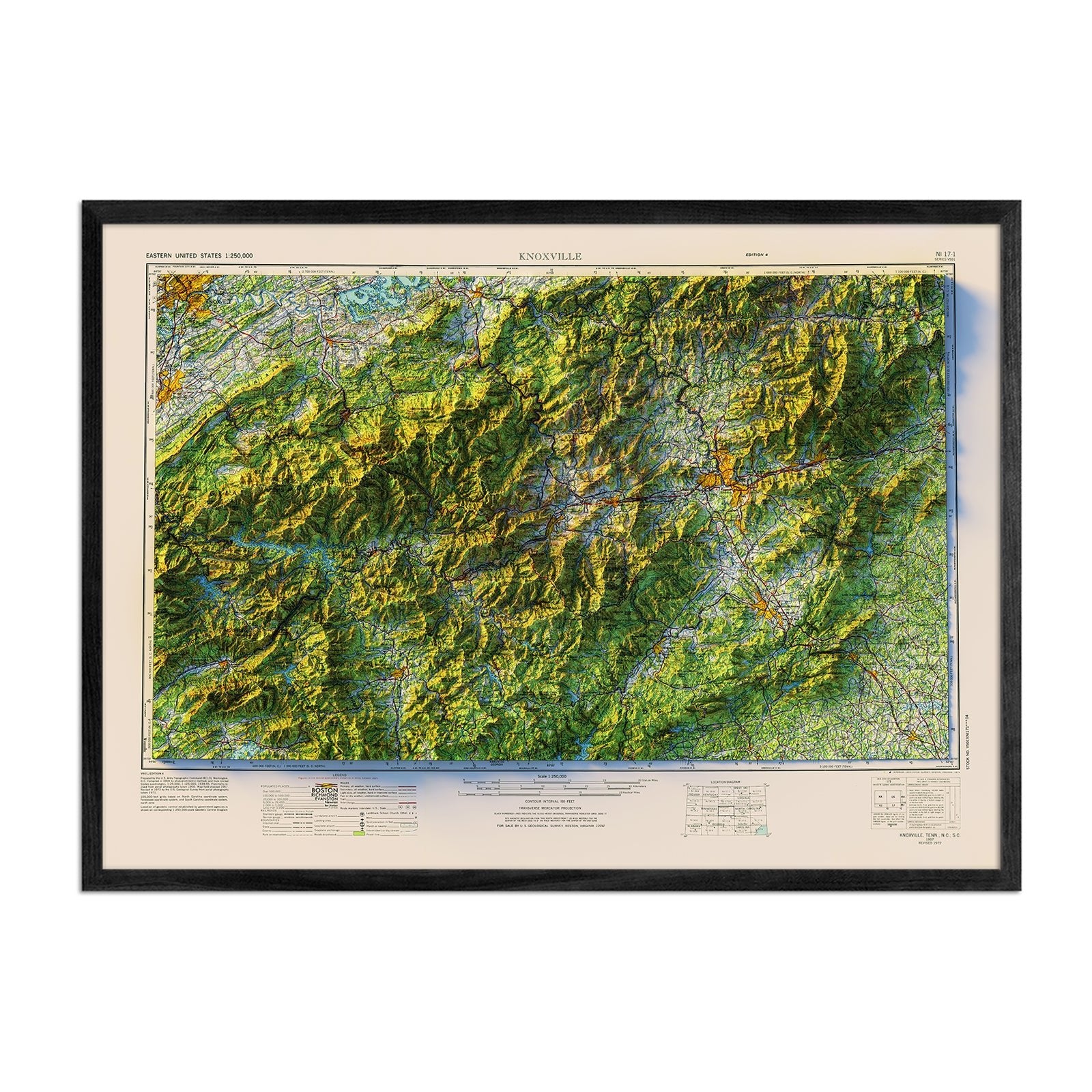 Vintage Great Smoky Mountains Map - Relief Map (1957) | Muir Way