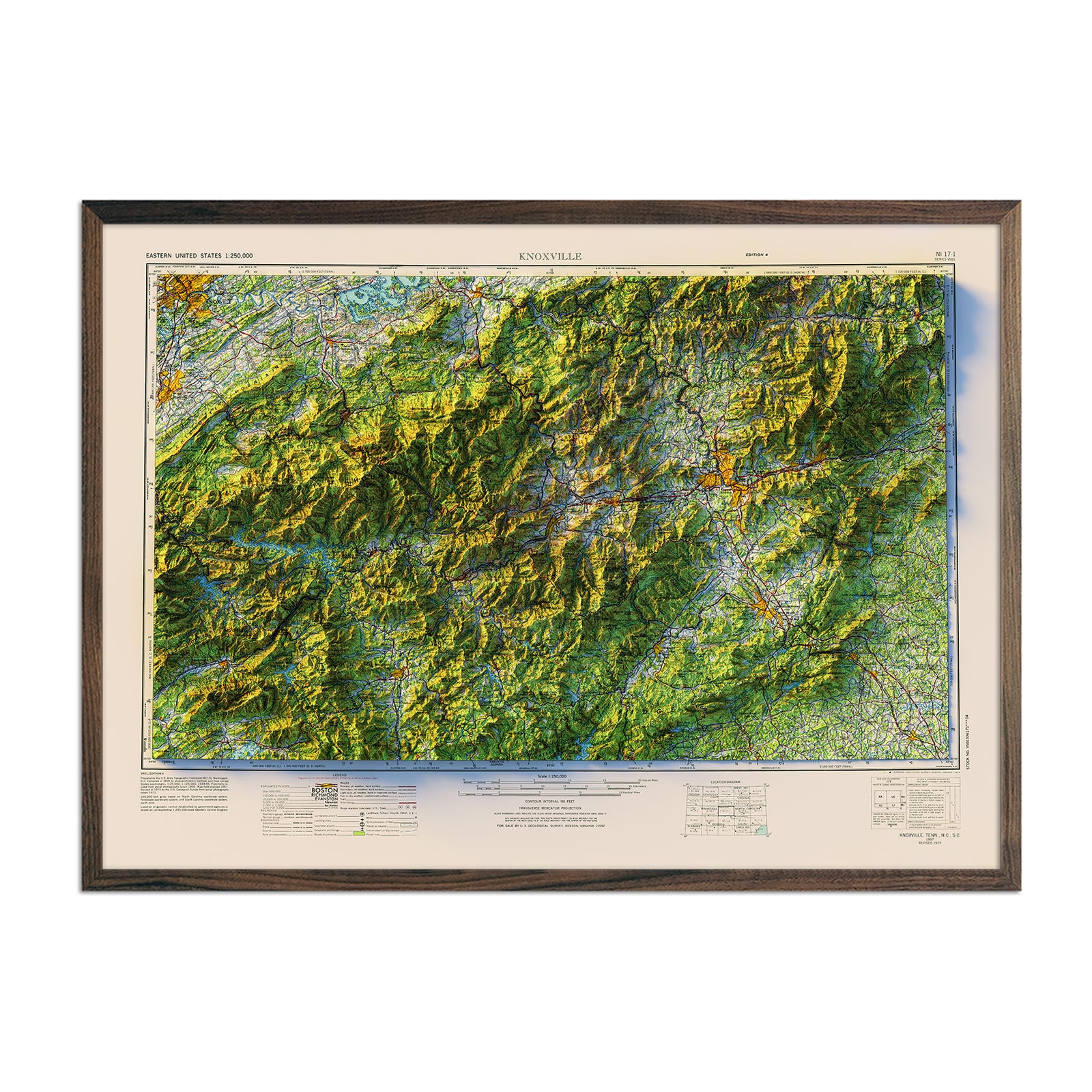 North Carolina Relief Maps  Hydrological & Elevation Prints