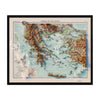 Vintage Greece and the Aegean Sea Relief Map - 1922