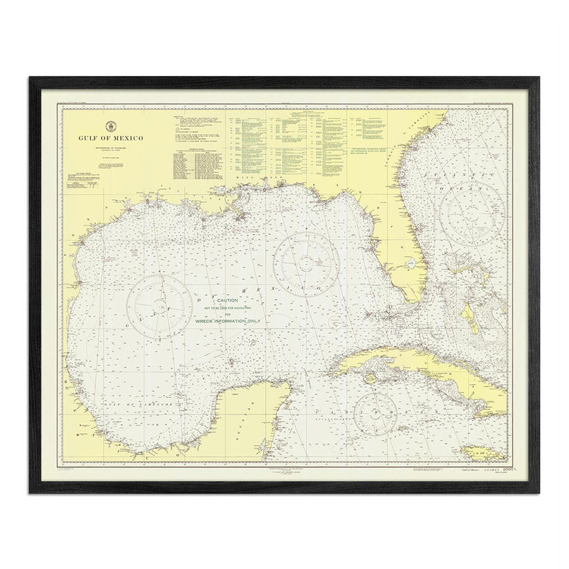 Gulf of Mexico Nautical Chart 1947 - Muir Way - Vintage Map