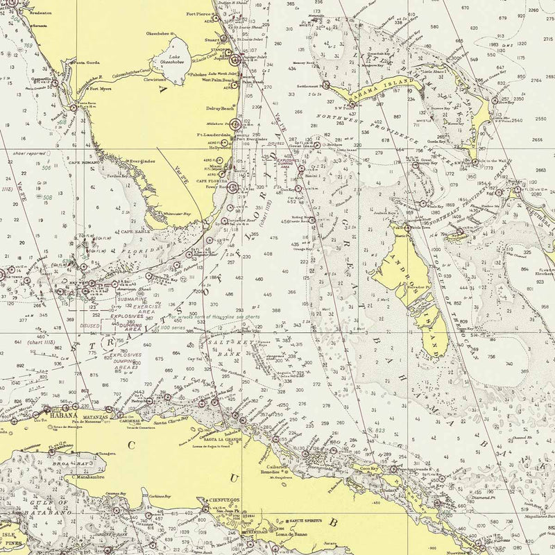 Gulf of Mexico Nautical Chart 1947 - Muir Way - Vintage Map
