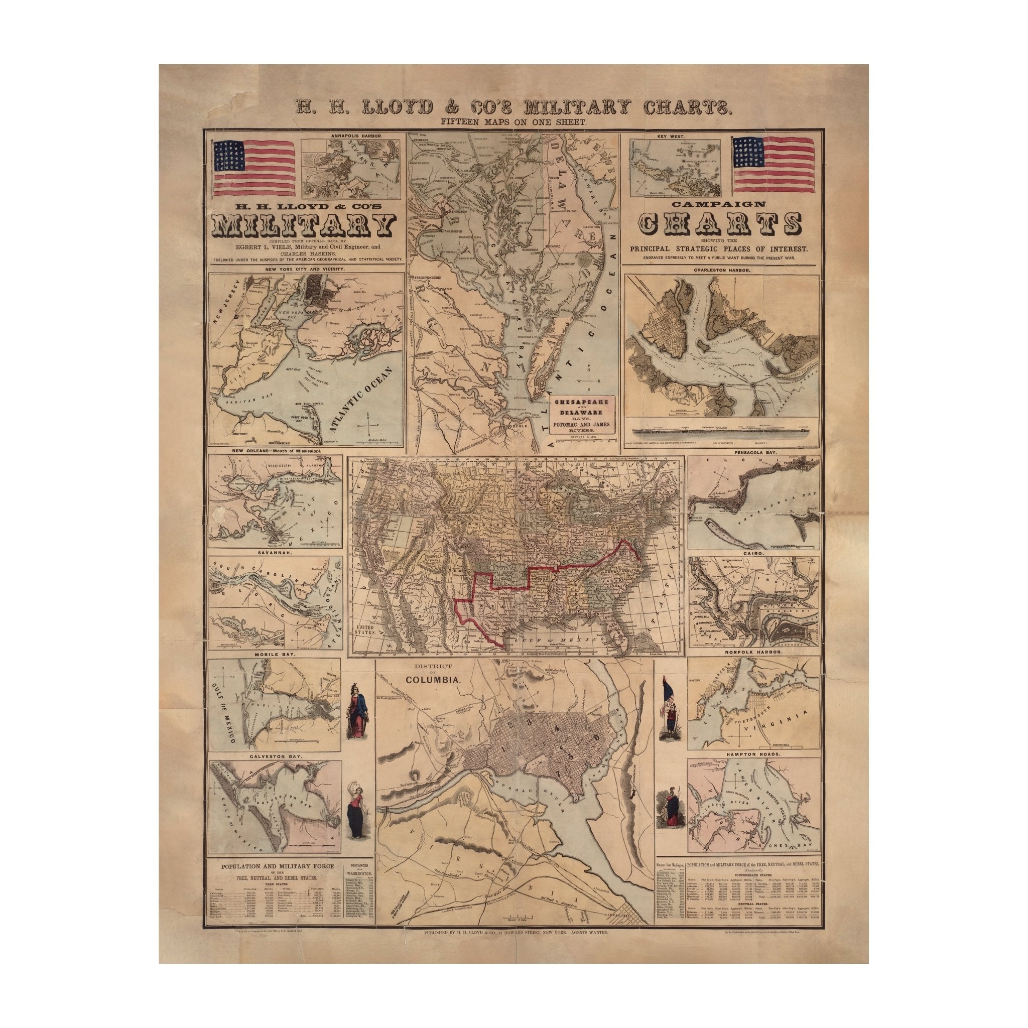 H.H. Lloyd Military Charts of Strategic Places of Interest - Muir Way - Vintage Map