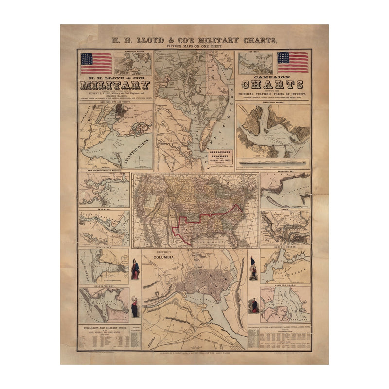 H.H. Lloyd Military Charts of Strategic Places of Interest - Muir Way - Vintage Map