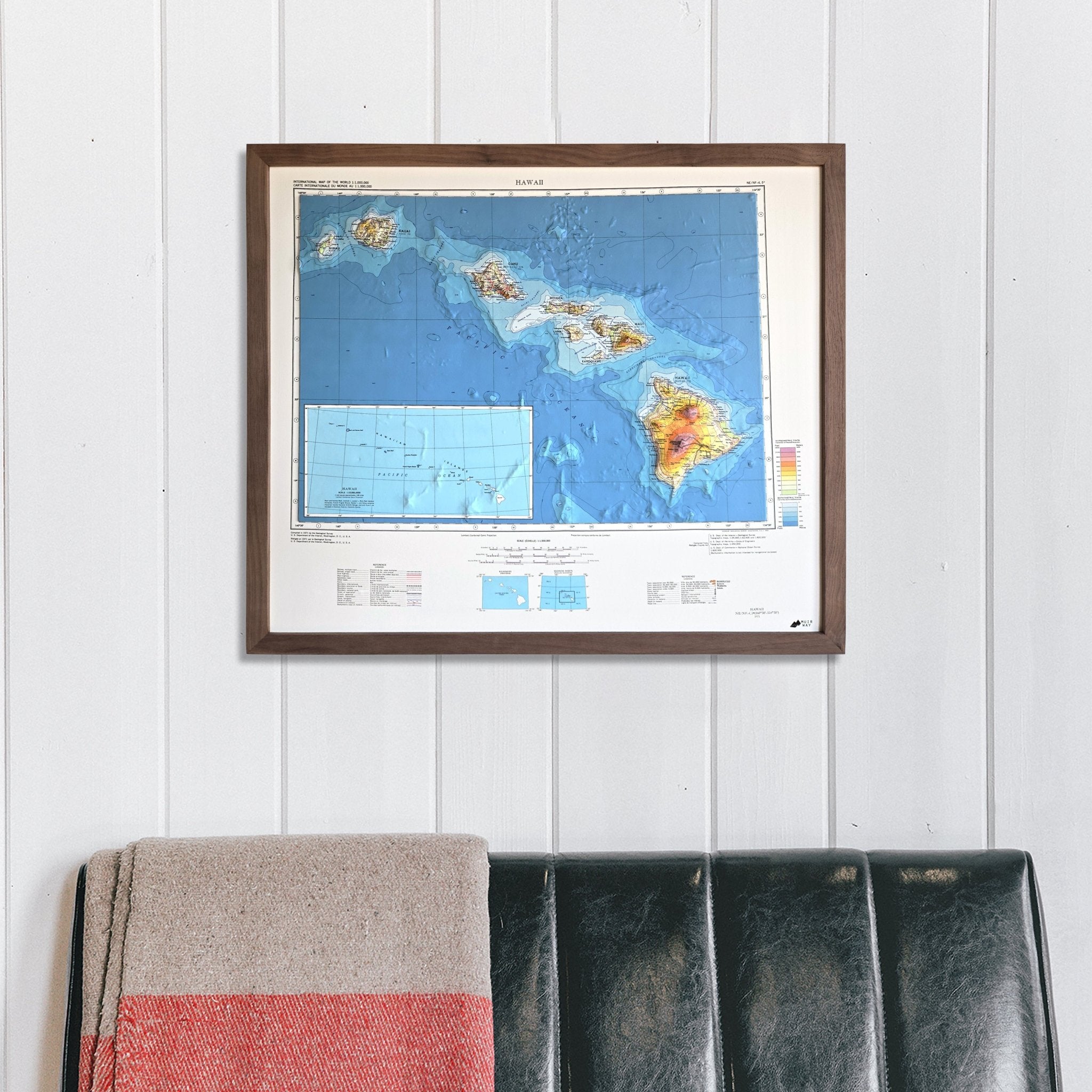 Hawaii Islands 1971 3D Raised Relief Map - Muir Way - 3D