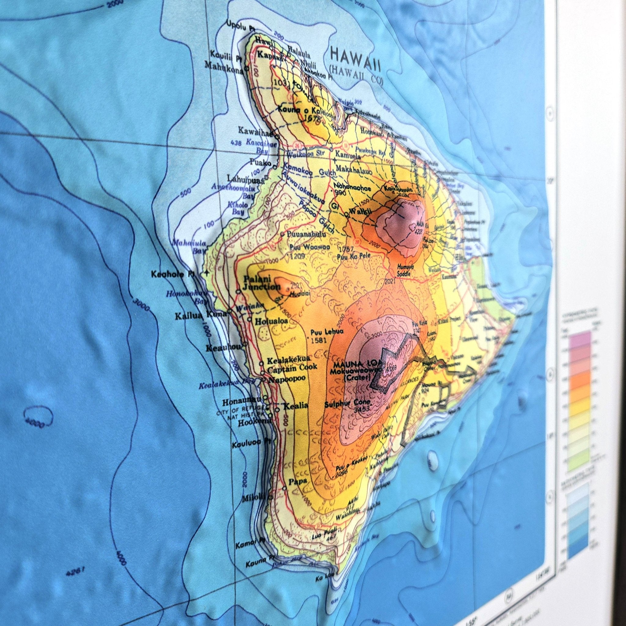 Hawaii Islands 1971 3D Raised Relief Map - Muir Way - 3D