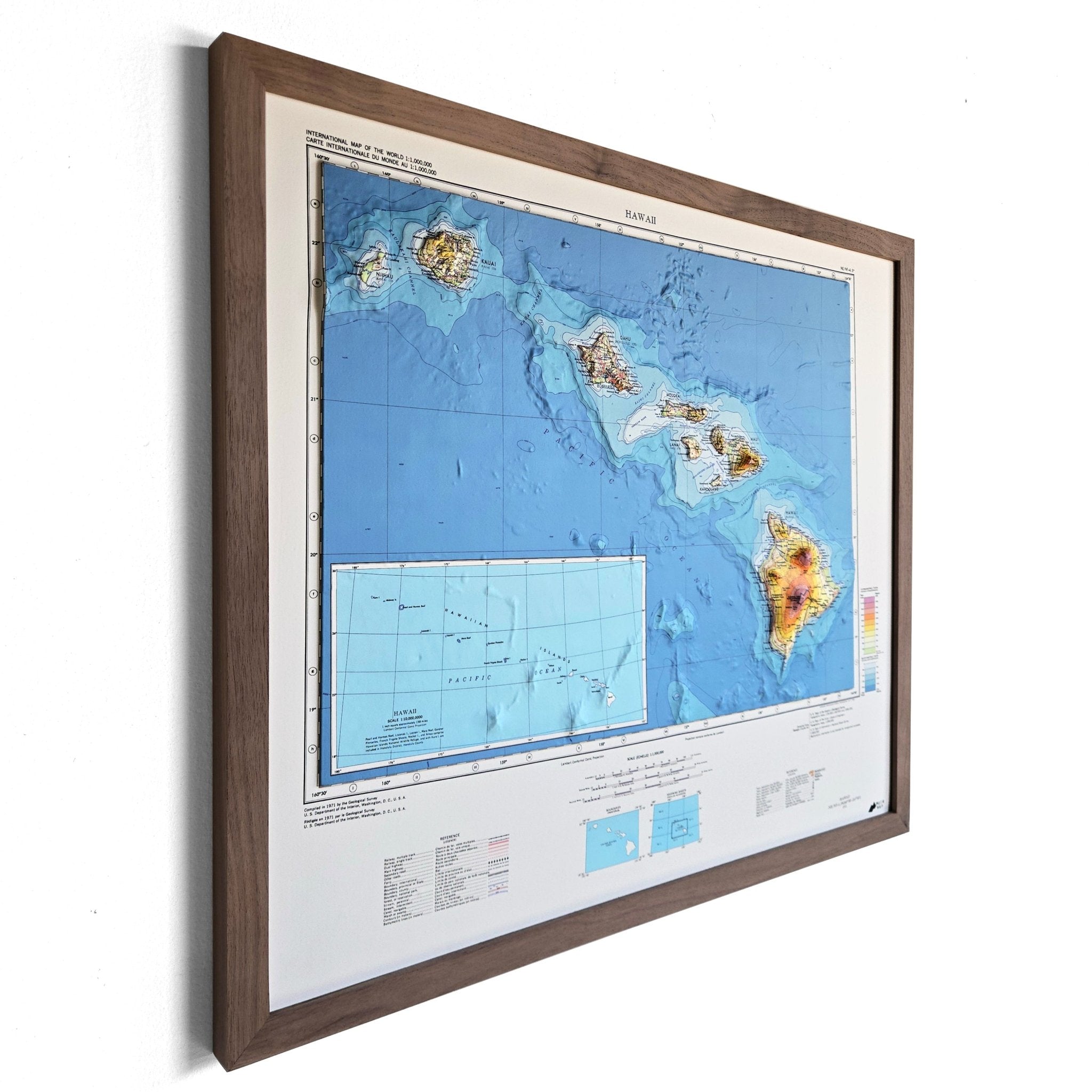Hawaii Islands 1971 3D Raised Relief Map - Muir Way - 3D