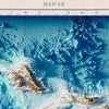 Hawaiian Islands 1971 Shaded Relief Map