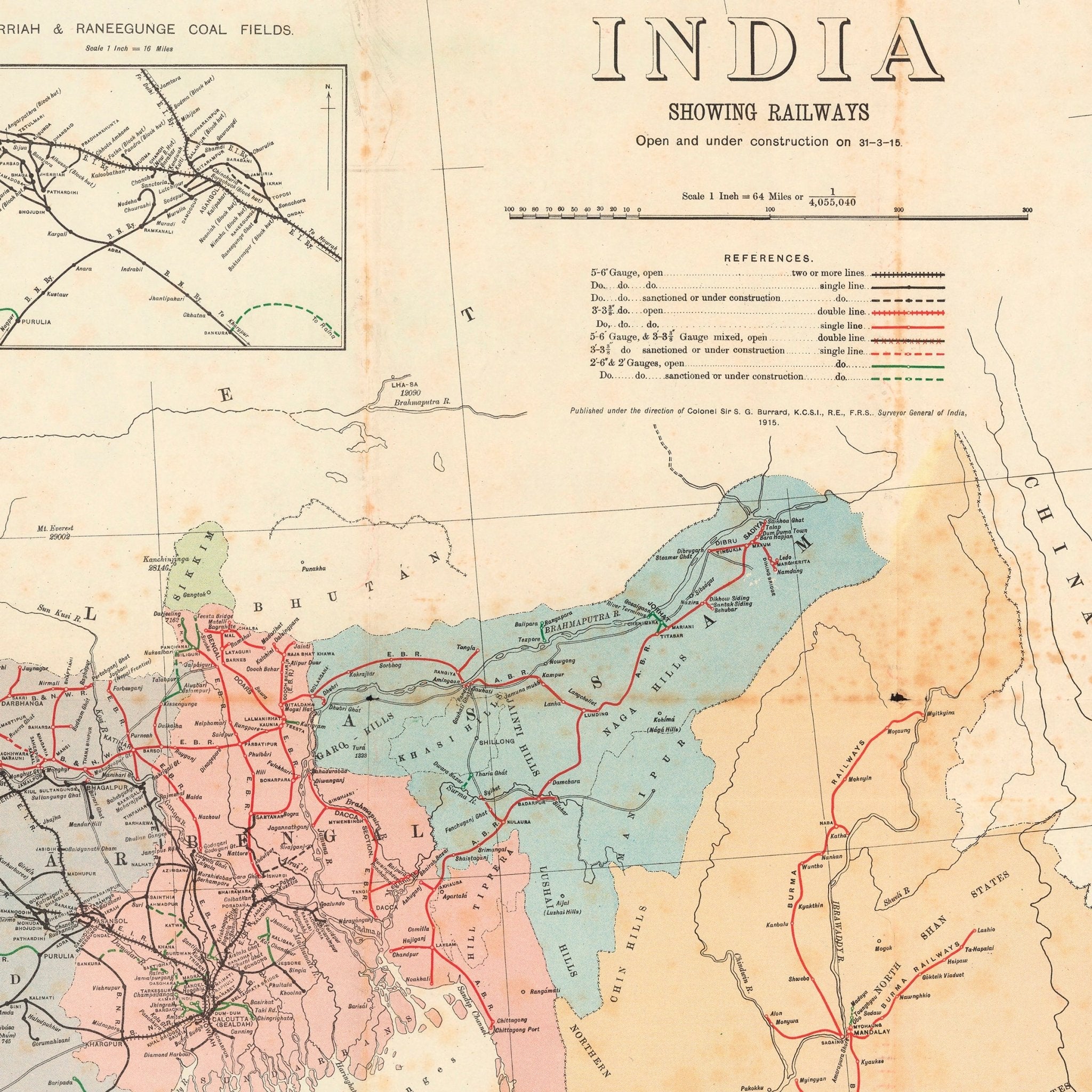 India Railways Map - Muir Way - Vintage Map