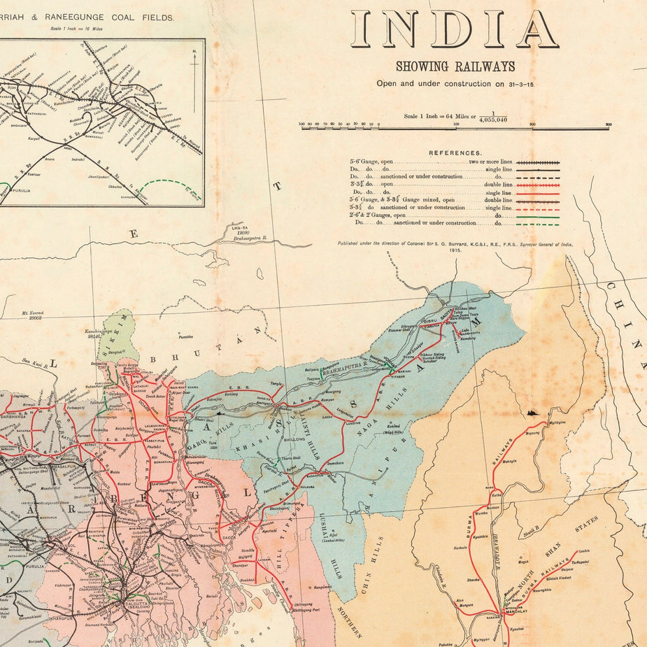 India Railways Map | Vintage Map – Muir Way